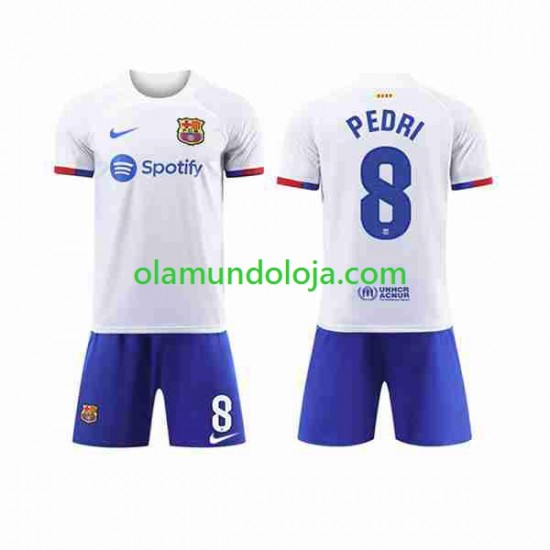 Camisola FC Barcelona Pedri 8 Criança Equipamento Segundo 2023-2024 Manga Curta